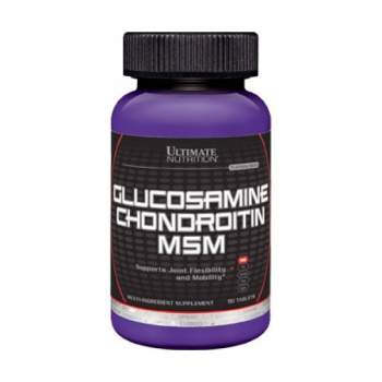 Для суглобів і зв'зок Ultimate Nutrition Glucosamine & chondroitin, MSM виробництво США