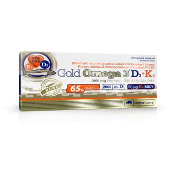 Вітаміни та мінерали Olimp Gold Omega 3 65% D3+K2 виробництво Польща