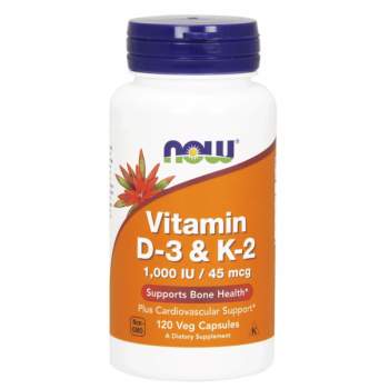 Витамины и минералы NOW Vitamin D-3 & K-2 1,000 IU/45 мкг производство США