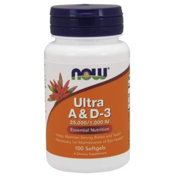 Витамины и минералы NOW Ultra A & D-3 25,000/1,000 IU производство США